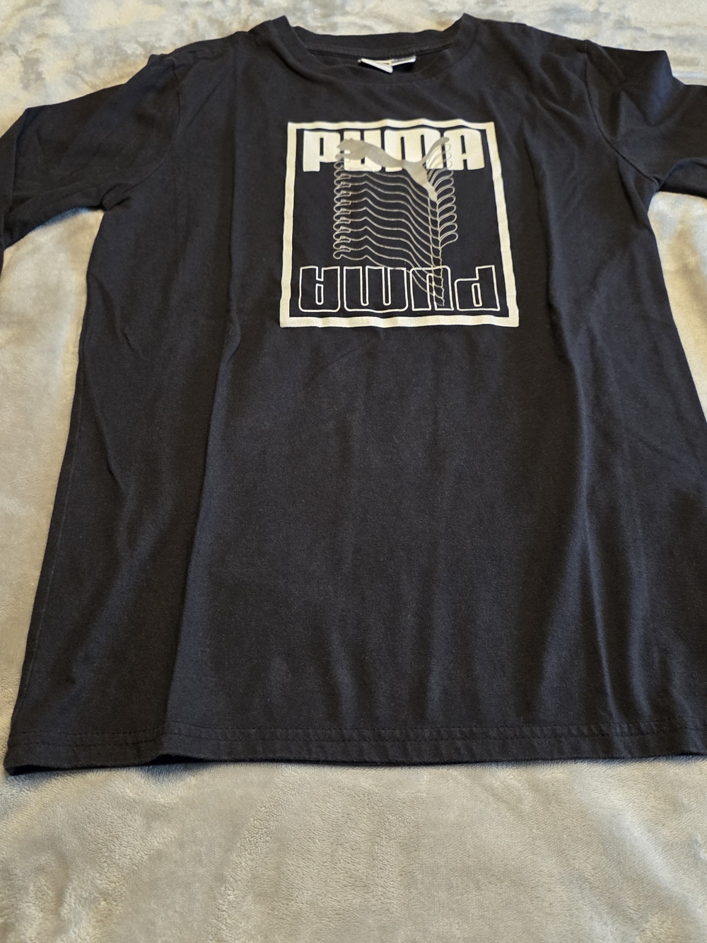 Puma Black Short Sleeve Tee with White Graphic